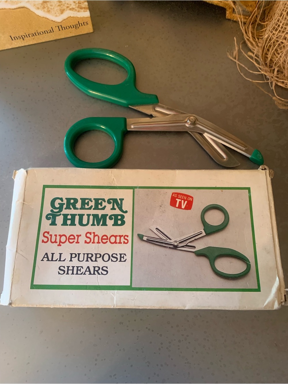 VINTAGE, GREEN THUMB super shears in original box from 1992. ALL PURPOSE SHEARS.